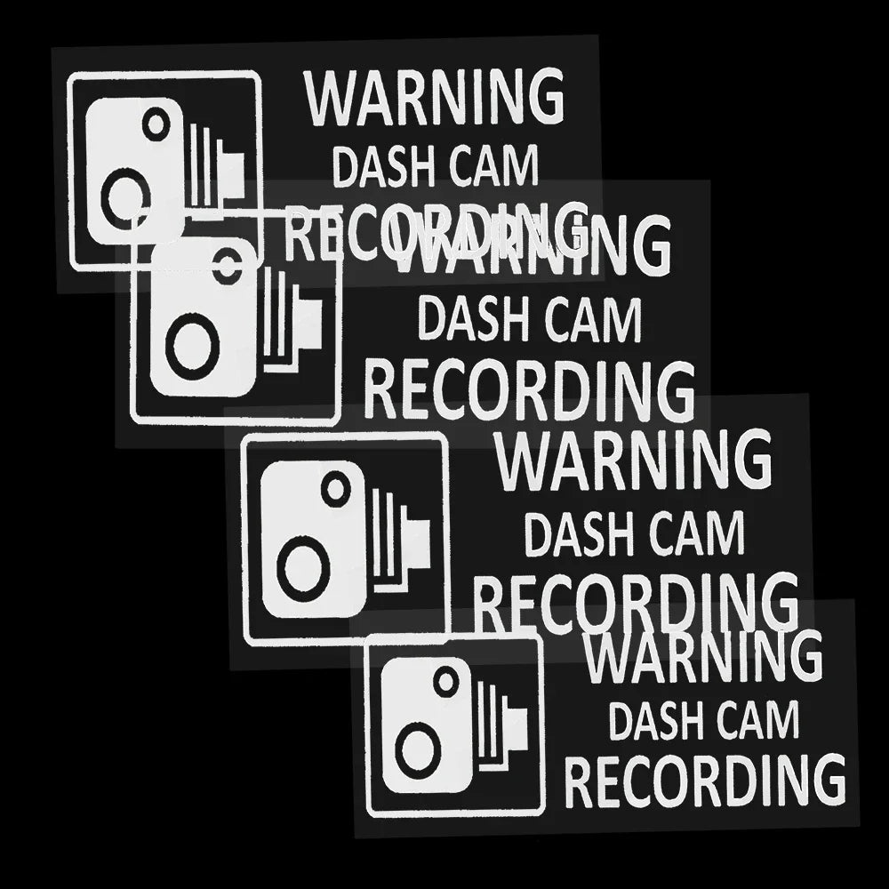 4X Kleine In Auto Camera Opname Stickers Van Vrachtwagen Taxi Bus Mini Cab Minicab Raam Dashcam Wit op Duidelijk Raam Versie