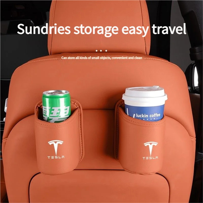 Leren Waterbeker Opbergdoos Bij De Autodeur En Drank En Op De Rugleuning Voor Tesla Model 3 Model S Model X Model Y