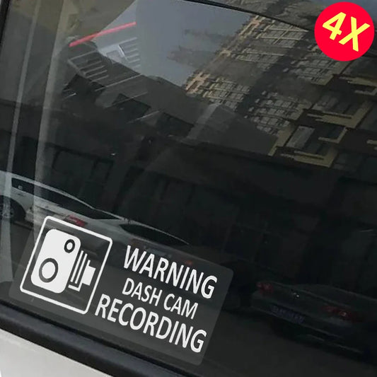 4X Kleine In Auto Camera Opname Stickers Van Vrachtwagen Taxi Bus Mini Cab Minicab Raam Dashcam Wit op Duidelijk Raam Versie