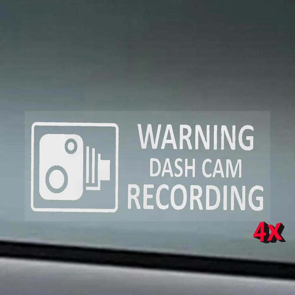 4X Kleine In Auto Camera Opname Stickers Van Vrachtwagen Taxi Bus Mini Cab Minicab Raam Dashcam Wit op Duidelijk Raam Versie