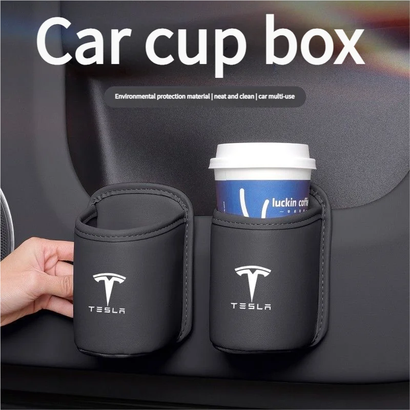 Leren Waterbeker Opbergdoos Bij De Autodeur En Drank En Op De Rugleuning Voor Tesla Model 3 Model S Model X Model Y